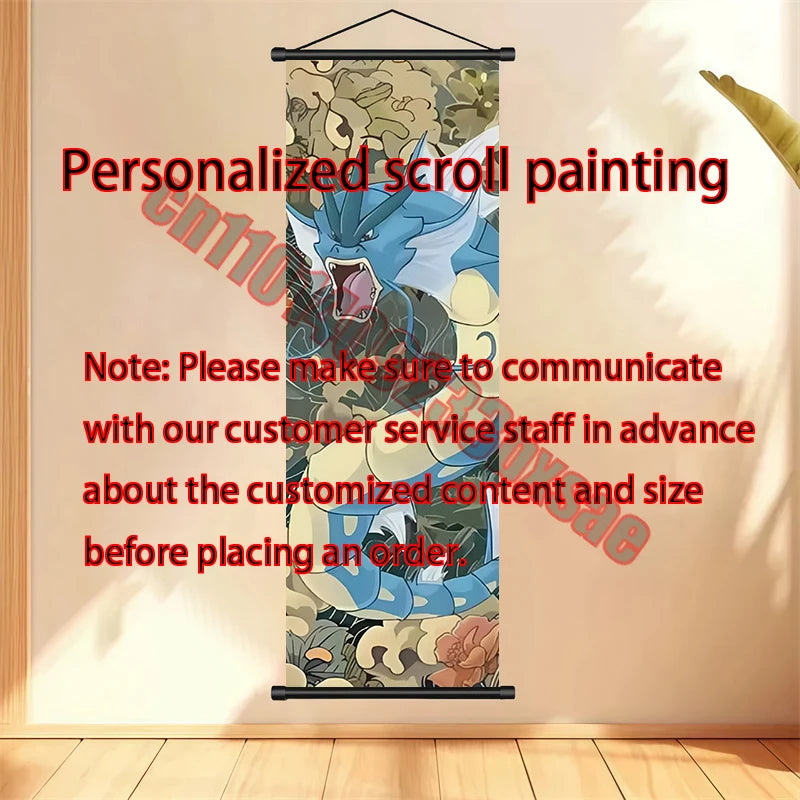 Japanese Classic Cartoon Anime Pokemon Pikachu, Psyduck High-quality Art Scroll Painting Suitable for Living Room Decor Gifts