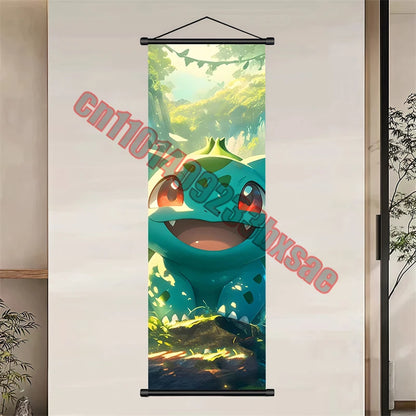 Japanese Classic Cartoon Anime Pokemon Pikachu, Psyduck High-quality Art Scroll Painting Suitable for Living Room Decor Gifts