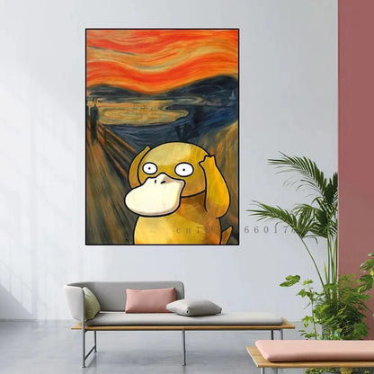 Pokmon Anime Character Pikachu Posters Van Gogh Museum Watercolor Canvas With HD Printed Wall art Pictures For Living Room Gifts