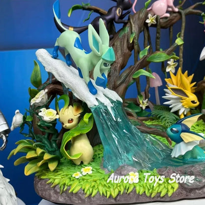 27cm/10.63in Anime Pokemon Figure Eeveelution Action Figure PVC Model Statue Collection Desktop Decoration Toys Gifts