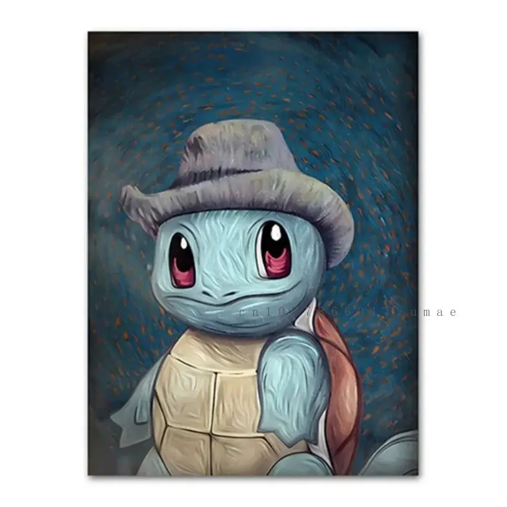 Pokmon Anime Character Pikachu Posters Van Gogh Museum Watercolor Canvas With HD Printed Wall art Pictures For Living Room Gifts