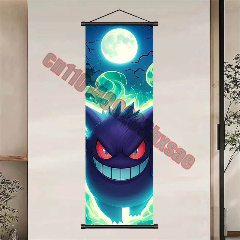 Japanese Classic Cartoon Anime Pokemon Pikachu, Psyduck High-quality Art Scroll Painting Suitable for Living Room Decor Gifts