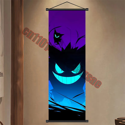 Japanese Classic Cartoon Anime Pokemon Pikachu, Psyduck High-quality Art Scroll Painting Suitable for Living Room Decor Gifts