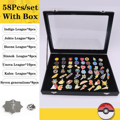 Pokemon Gym Badges Kanto Johto Hoenn Sinnoh Unova Kalo League Region Pins Brooches Orange Island Collection Pocket Monster
