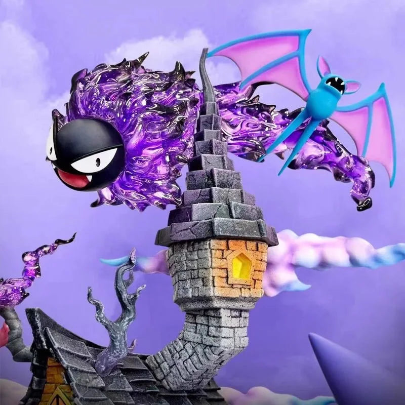 32cm/12.6in Ainme Pokemon Figure Gengar Evolution Family bucket Action Figures Pvc Statue Collection Model Toys Gifts