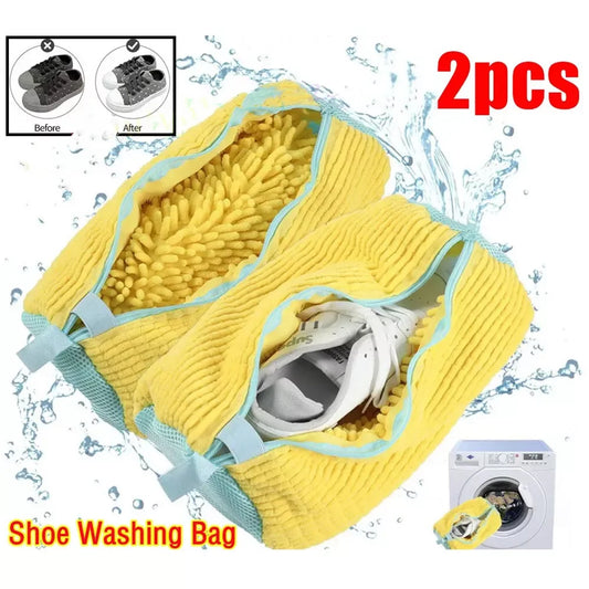 1/2Pc Shoe Washing Bag Cotton Laundry Bag Zippers Closure Shoe Cleaning Bag Friendly Laundry Bag Drying Bags
