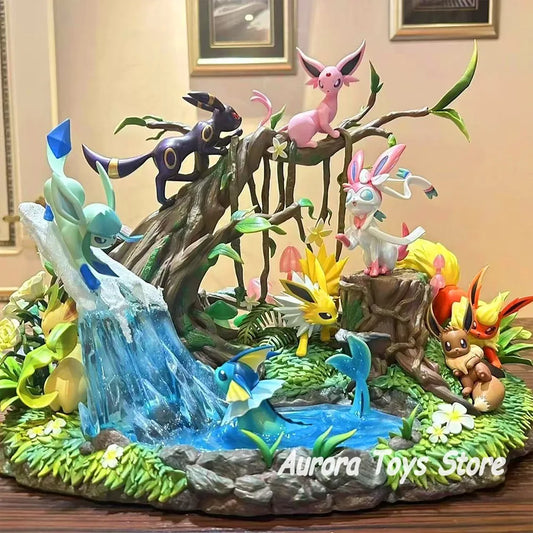 27cm/10.63in Anime Pokemon Figure Eeveelution Action Figure PVC Model Statue Collection Desktop Decoration Toys Gifts